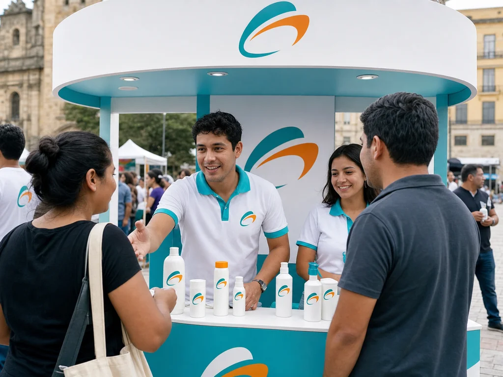Activacion de marca en espacio publico con personal en campo