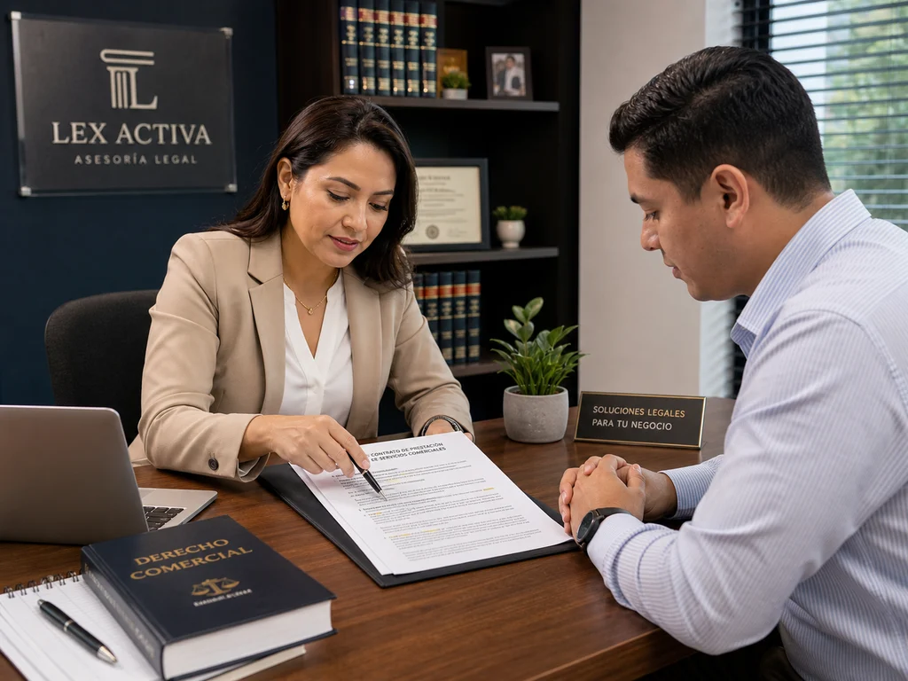 Revision de contrato comercial junto a cliente empresarial