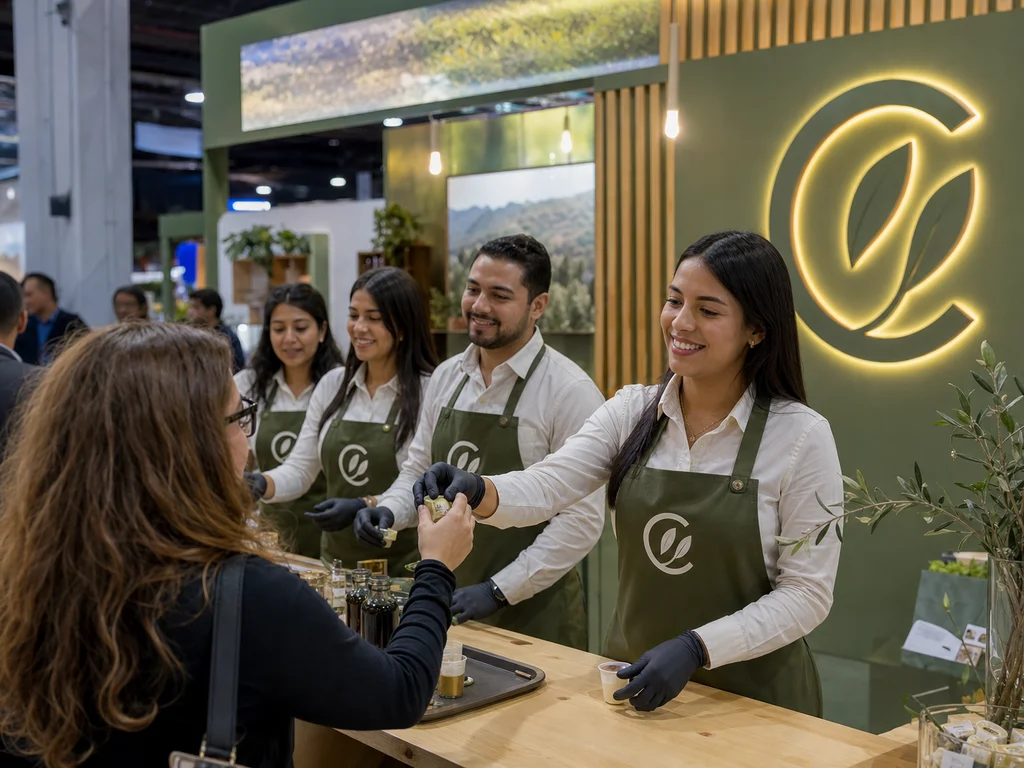 Equipo de impulsadoras en feria comercial